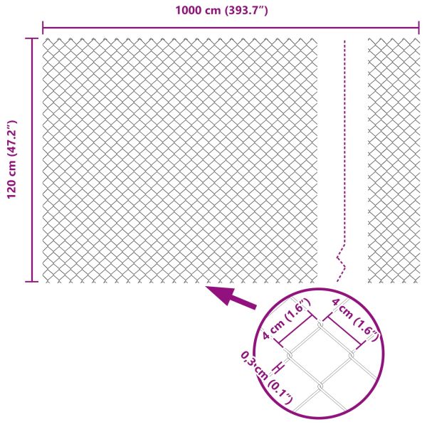 Оградa от мрежа Зелен 10 x 1.2 м Стомана