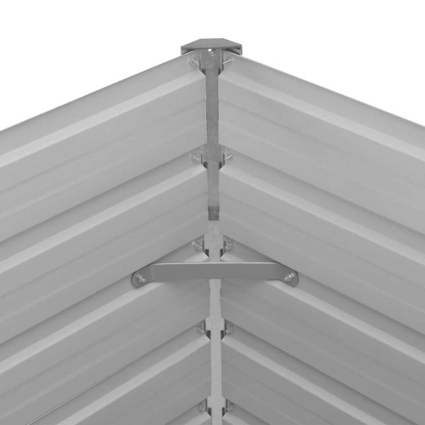 Повдигната леха, 100x100x77 см, поцинкована стомана, зелена