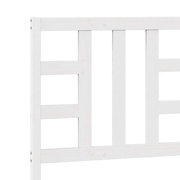 Горна табла за легло, бяла, 81x4x100 см, бор масив