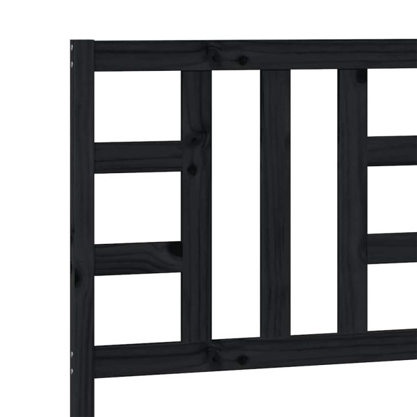 Горна табла за легло, черна, 81x4x100 см, бор масив