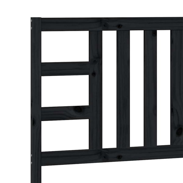 Горна табла за легло, черна, 96x4x100 см, бор масив