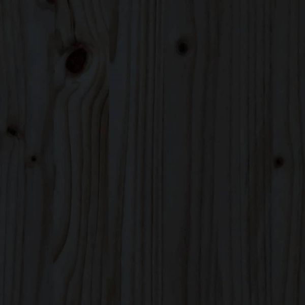 Горна табла за легло, черна, 106x4x100 см, бор масив