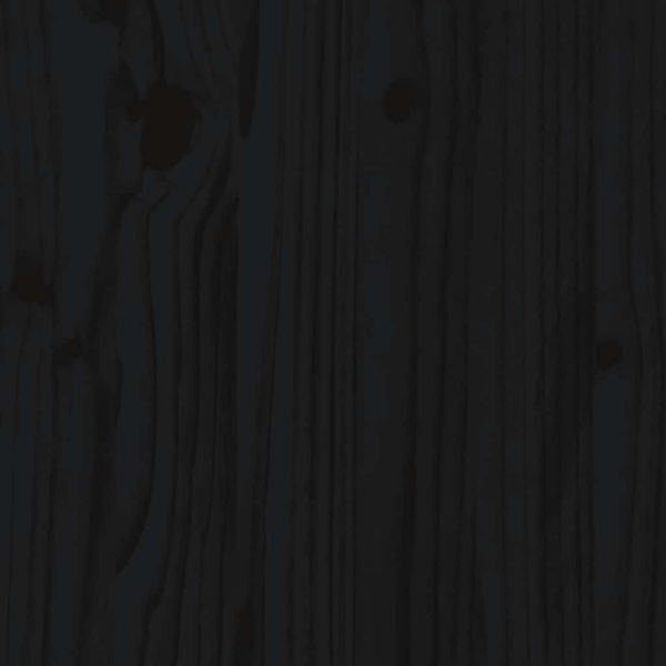 Горна табла за легло, черна, 126x4x100 см, бор масив