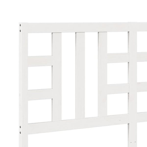 Горна табла за легло, бяла, 156x4x100 см, бор масив