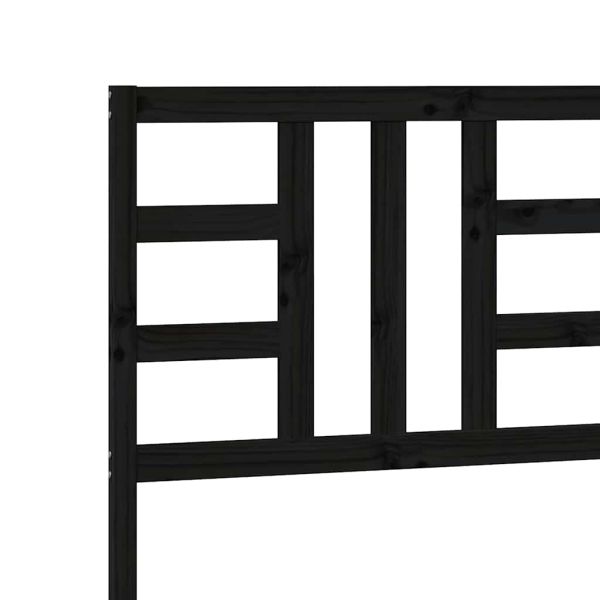 Горна табла за легло, черна, 186x4x100 см, бор масив