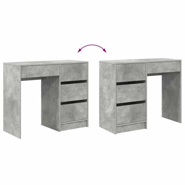 Бюро Циментено сиво 90 x 37.5 x 75 см Инженерно дърво