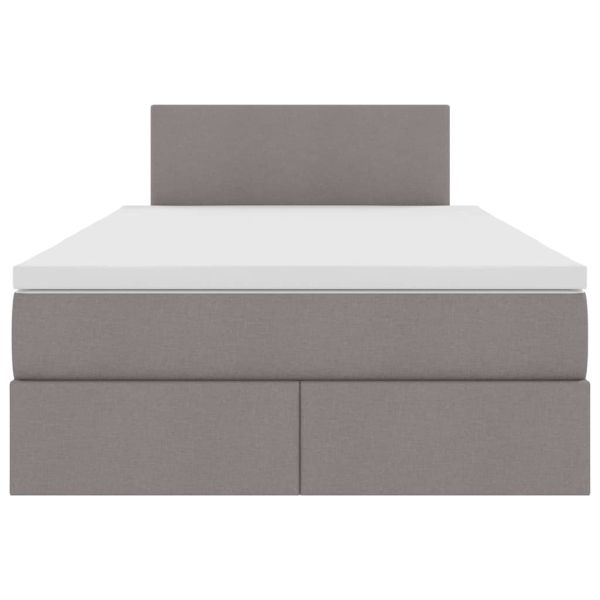 Легло с място за съхранение и LED Таупе 120 x 200 cm Полиестер