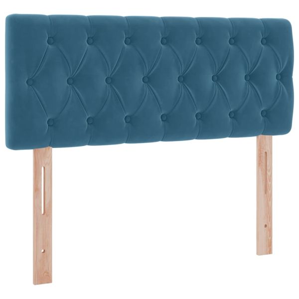 Легло с място за съхранение и LED Тъмен син 120 x 200 cm Кадифе