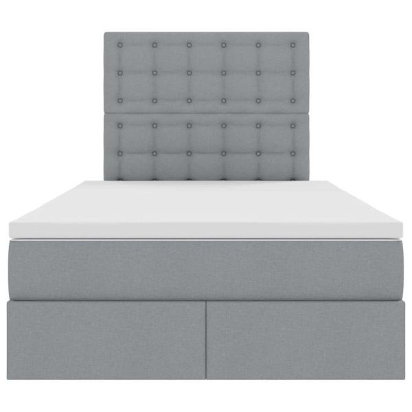 Легло с място за съхранение и LED Светлосиво 120 x 200 cm