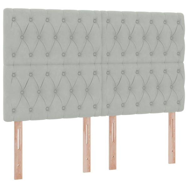 Легло с място за съхранение и LED Светлосиво 140 x 200 cm