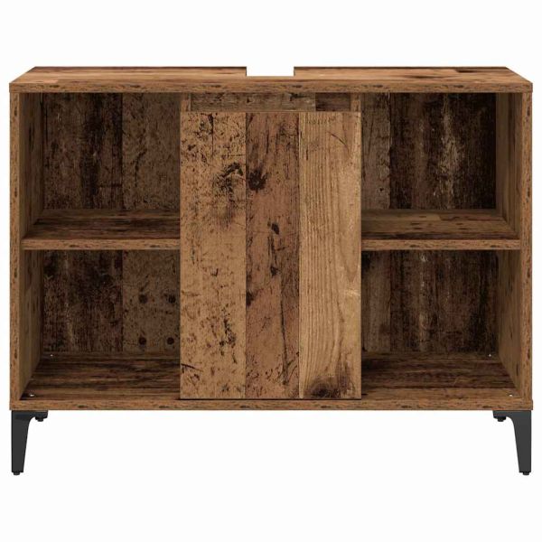 Комплект мебели за баня 3 pcs Старо дърво Инженерно дърво