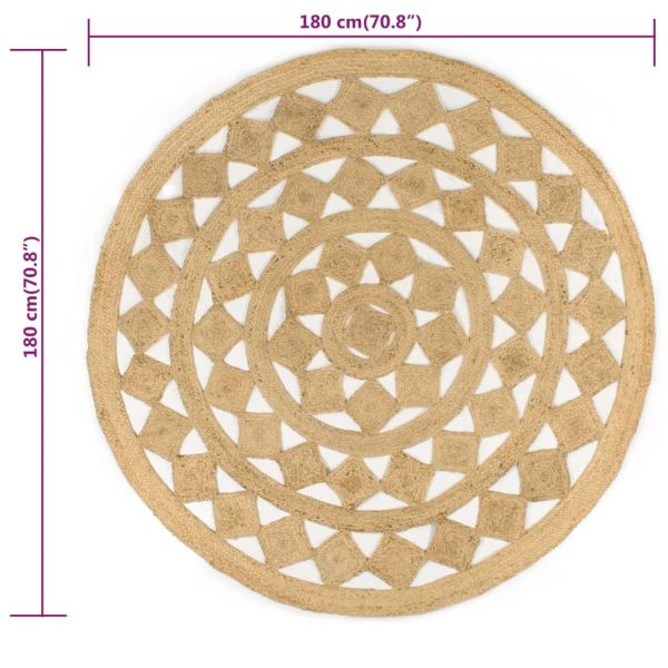Ръчно плетен килим от юта, 180 см