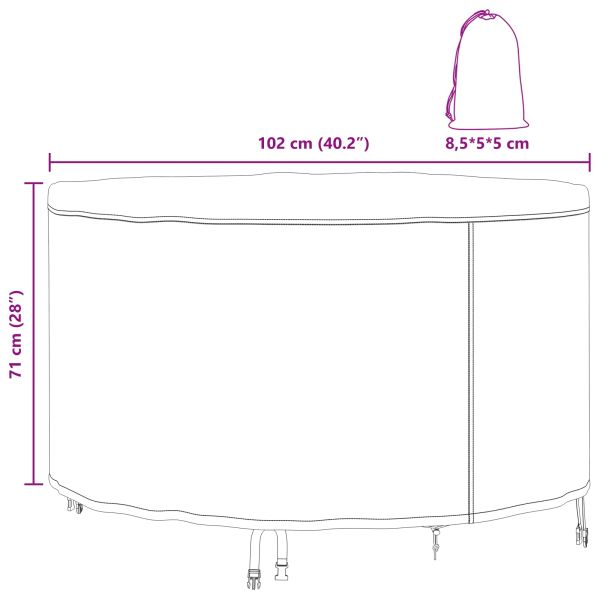 Покривало за градински мебели Черно 102 x 102 x 71 см 600D плат