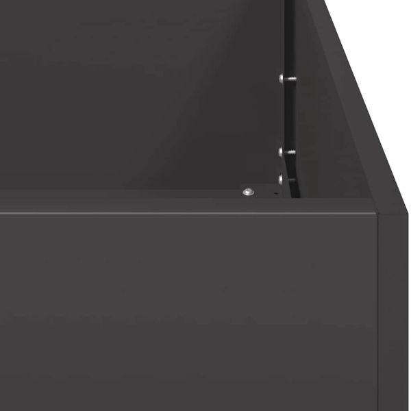 Кашпа, черна, 120x80x40 см, стомана