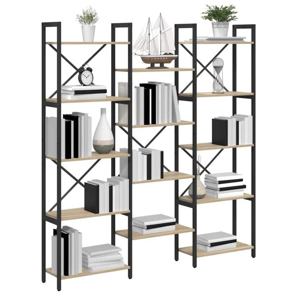 Рафт за книги Сонома дъб 156 x 25 x 167 см Инженерно дърво