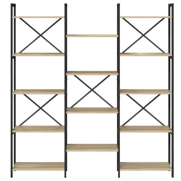 Рафт за книги Сонома дъб 156 x 25 x 167 см Инженерно дърво