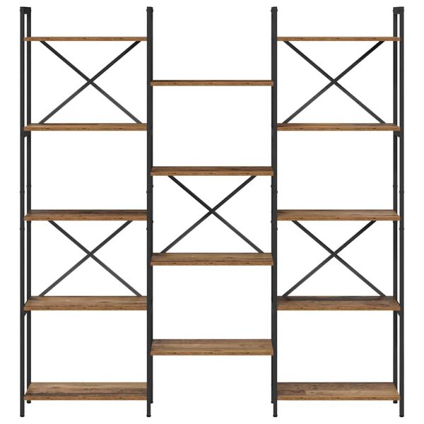 Рафт за книги Старо дърво 156 x 25 x 167 см Инженерно дърво