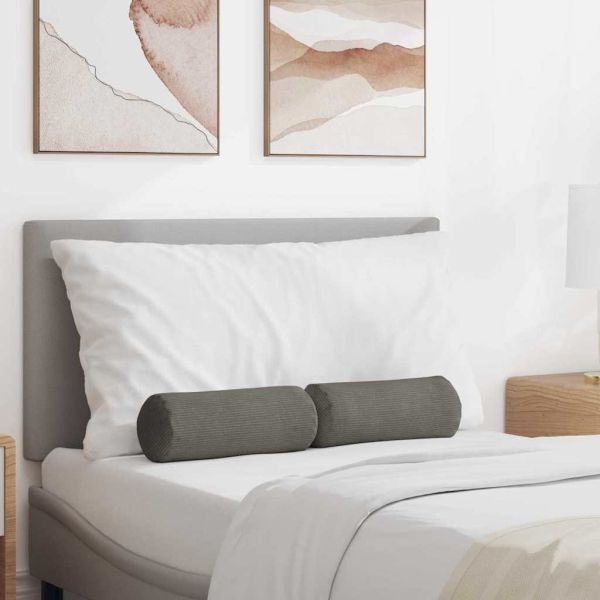 Възглавници валяци 2 pcs Светлосиво Ø 15 x 40 см