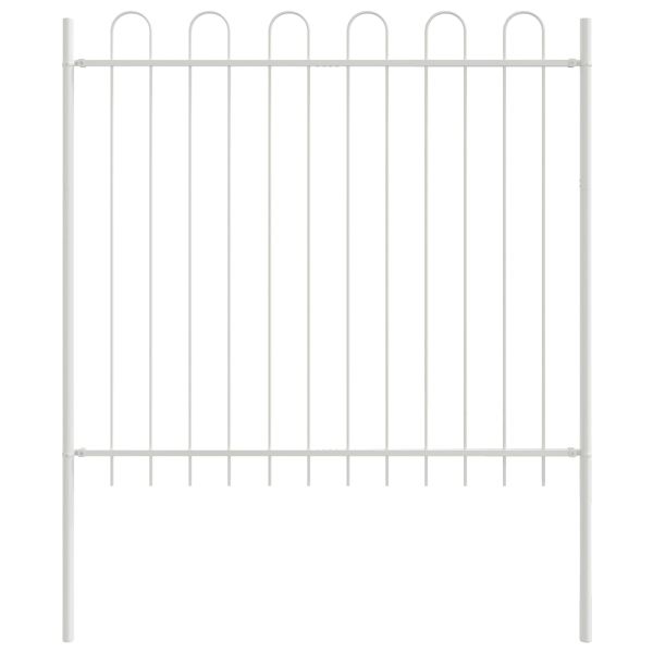 Градска ограда 4 pcs Бяло 6,8 x 1,5 м Прахово боядисана стомана