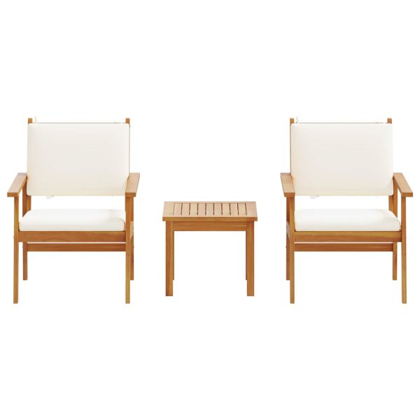 Градински Софа Комплект 3 pcs Кремаво Бяло