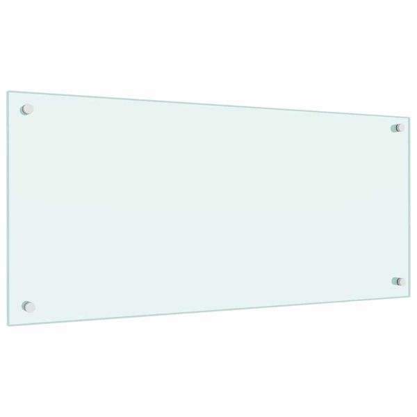 Кухненски заден панел 2 pcs Бяло 90 x 40 cm закалено стъкло