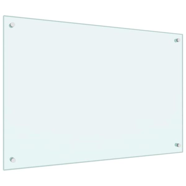 Кухненски заден панел 2 pcs Бяло 90 x 60 cm закалено стъкло
