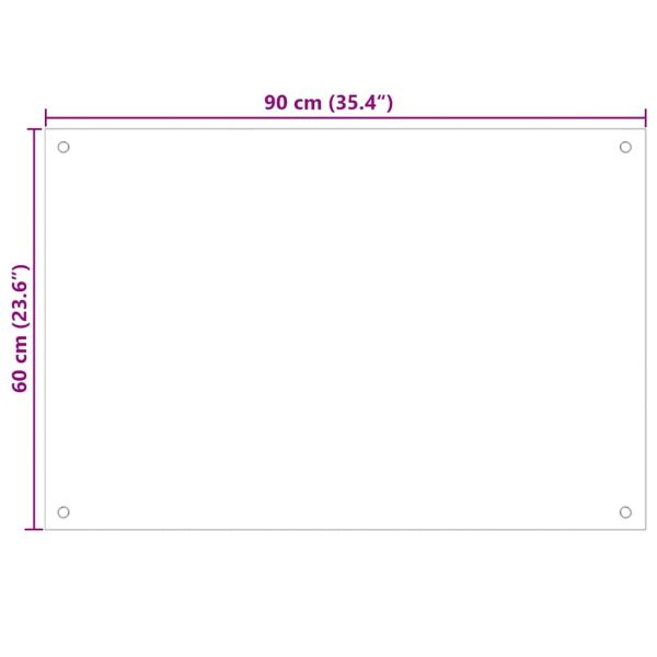 Кухненски заден панел 2 pcs Бяло 90 x 60 cm закалено стъкло