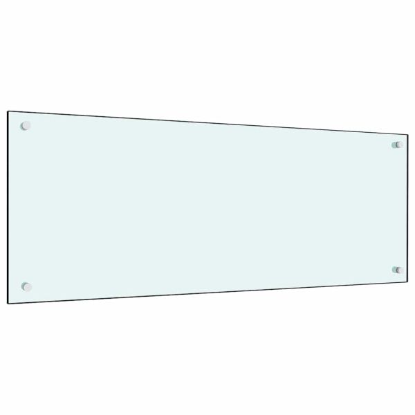 Кухненски заден панел 2 pcs Бяло 100 x 40 cm закалено стъкло