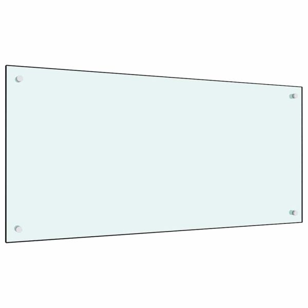 Кухненски заден панел 2 pcs Бяло 100 x 50 cm закалено стъкло