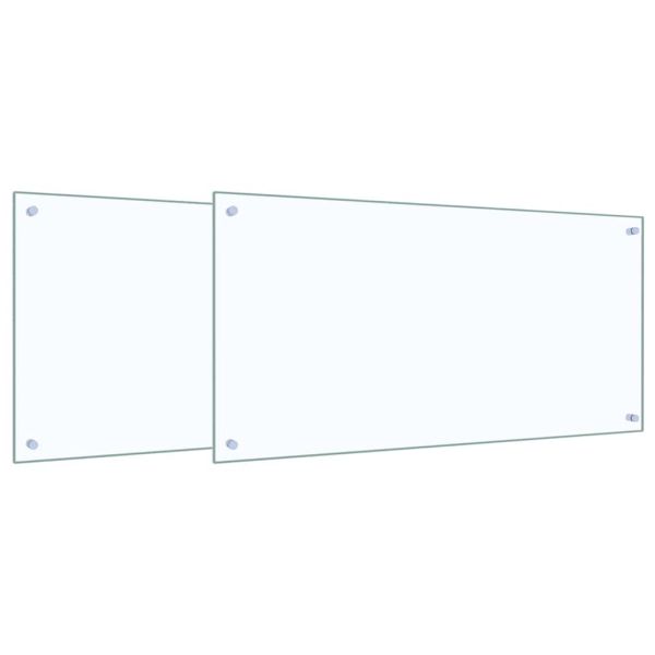 Кухненски заден панел 2 pcs Прозрачен 100 x 50 cm