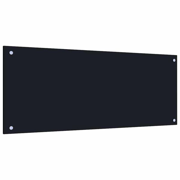 Кухненски заден панел 2 pcs Черно 100 x 40 cm закалено стъкло