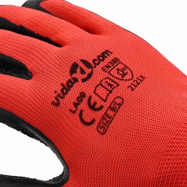 Работни ръкавици 24 pcs Червен и Черен 9 / l Латексно покритие