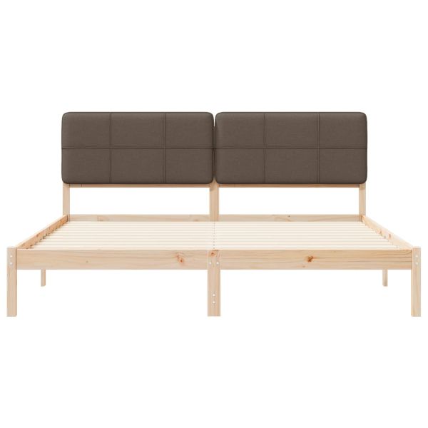 Леглова рамка с тапицирана гръбна част Таупе 180 x 200 cm