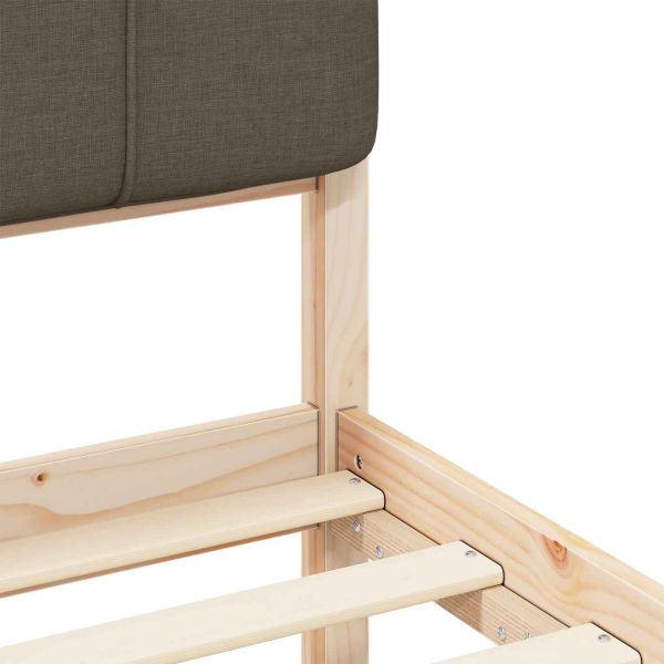 Леглова рамка с тапицирана гръбна част Таупе 140 x 200 cm