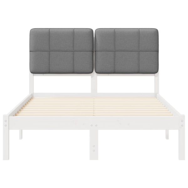 Леглова рамка с тапицирана гръбна част Светлосиво 120 x 200 cm