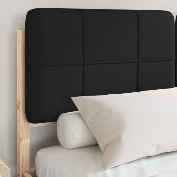 Леглова рамка с тапицирана гръбна част Черно 135 x 190 cm