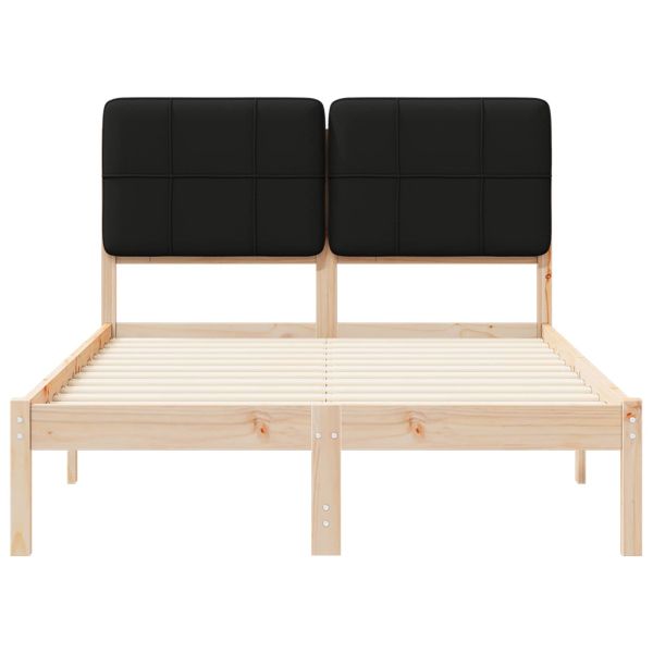Леглова рамка с тапицирана гръбна част Черно 120 x 190 cm