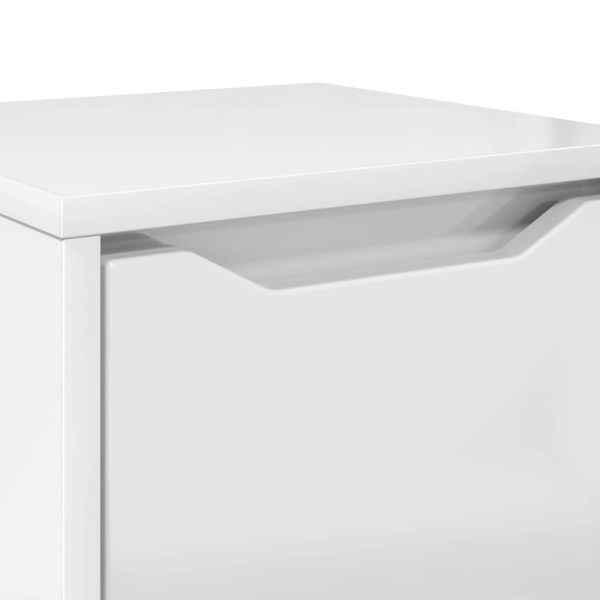 Шкаф за баня Лъскаво бяло 30,5 x 30 x 101 см Инженерно дърво