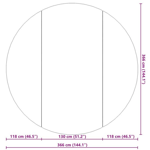 Подложка за басейни светлосива Ø366 см полиестерен геотекстил