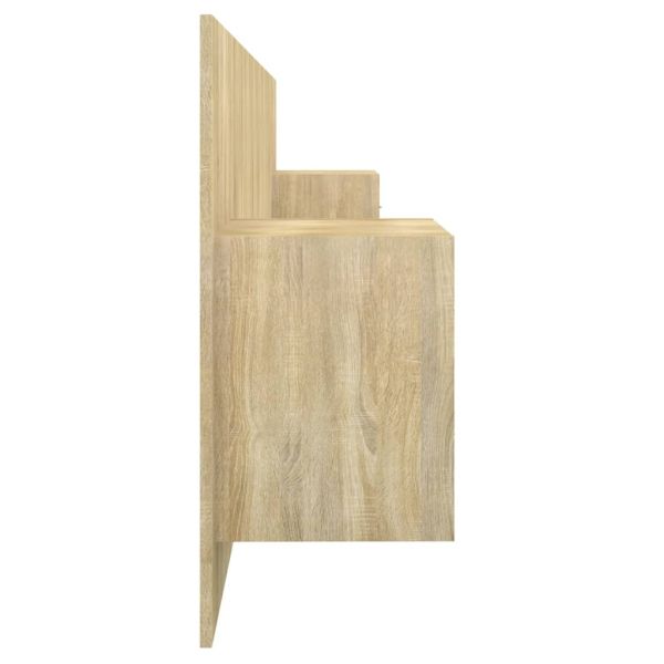 Горна табла за легло с шкафчета, дъб сонома, инженерно дърво