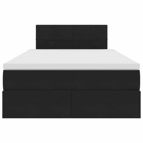 Легло С LED лентисти светлини Черно 120 x 200 cm Кадифе