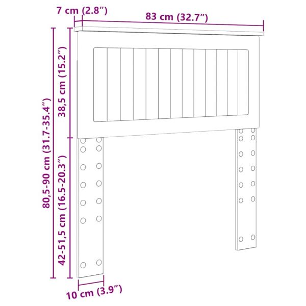 Облегалка за глава с таблото Дъб 80 cm Инженерно дърво