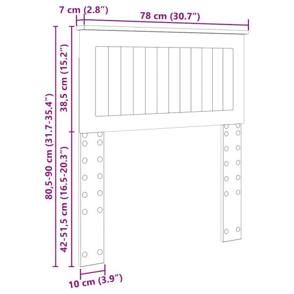 Облегалка за глава с таблото Дъб 75 cm Инженерно дърво