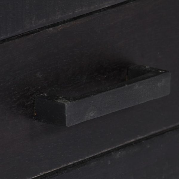 ТВ шкаф, черен, 118x30x40 см, мангово дърво масив