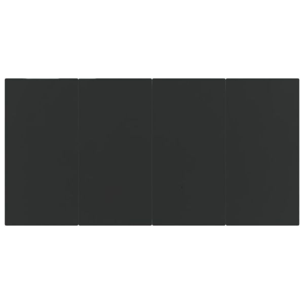 Градински трапезен комплект от 7 части, черно, полиратан