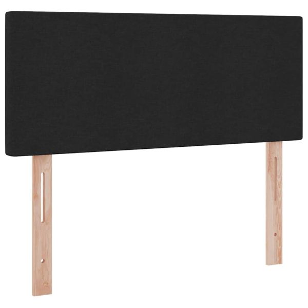 Легло с място за съхранение и LED Черно 120 x 200 cm Полиестер