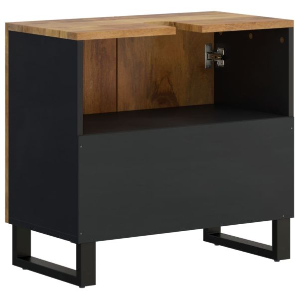 Шкаф за мивка, 62x33x58 см, масивно мангово и инженерно дърво