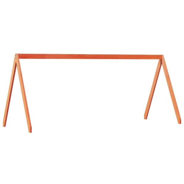 Двуетажно легло с покрив, восъчнокафяв, 90x190 см, бор масив