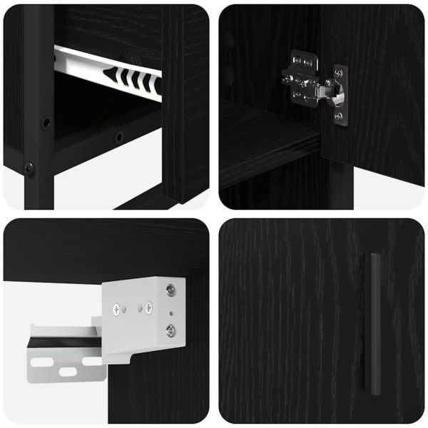 Комплект мебели за баня с рафт 3 pcs Черния дъб Инженерно дърво