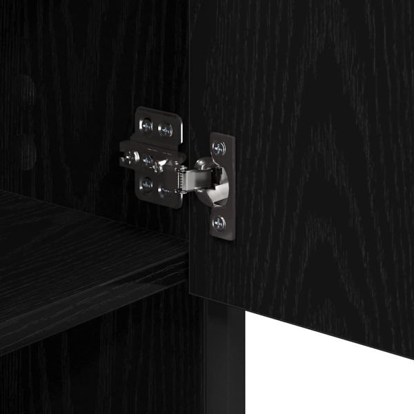 Комплект мебели за баня с рафт 4 pcs Черния дъб Инженерно дърво